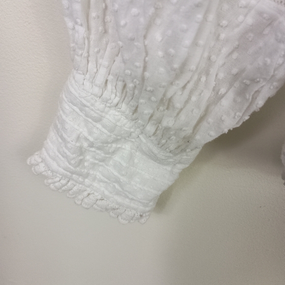 Love Shack Fancy Rochelle Top Small White Lace Puffy Long Sleeve Boho Whimsical - Picture 5 of 11